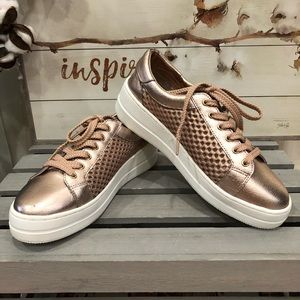 Steve Madden Rose Gold Platform Tennis Shoes